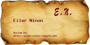 Eiler Ninon névjegykártya